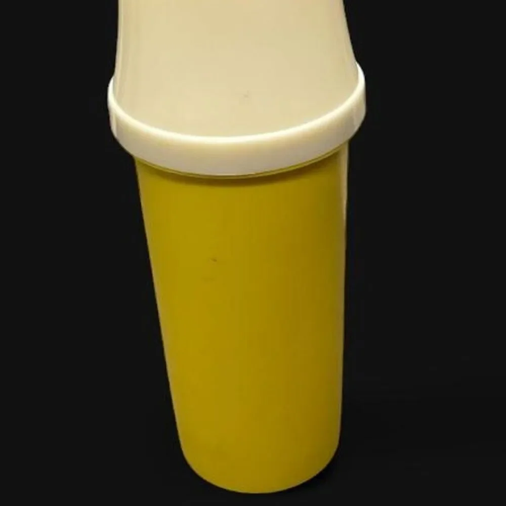 Vintage Tupperware Yellow Mustard Pump Dispenser with Original Cap